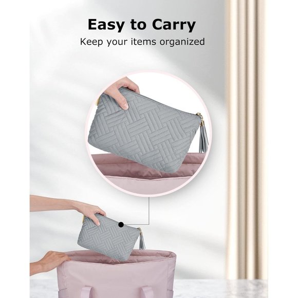 BAGSMART Women Travel Toiletry Bag Accessories Organizer Cosmetic Bag Grey - Picture 4 of 7